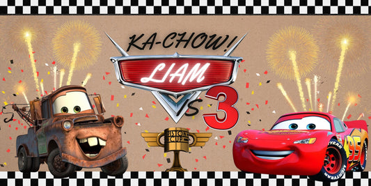 Cars Theme Birthday Banner | Custom Race Car Party Decor (Digital Download)