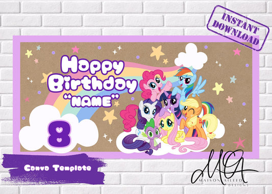 My Little Pony Birthday Banner | Personalized Pony Party Decor (Digital Download)
